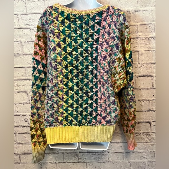 Anthropologie TEXTURED CARDIGAN SWEATER IN A BEAUTIFUL RAINBOW YARN WOOL BLEND - Picture 9 of 12
